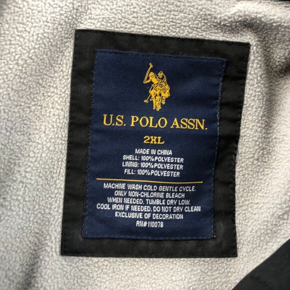 Lot of Two U.S. Polo Assn. Men's 2XL Reversible Jackets Beige & Black Full Zip - Picture 6 of 16